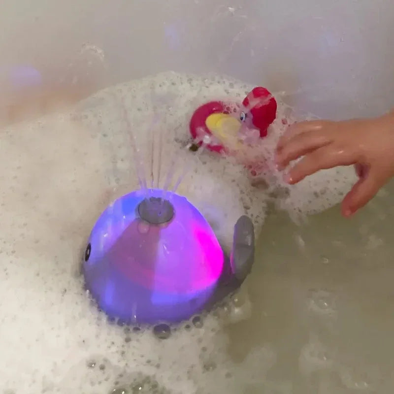 Baby Bath Toys Spray Water Shower Bathing Toys for Kids Electric Whale Bath Ball with Light Music LED Light Toys Bathtub Toy